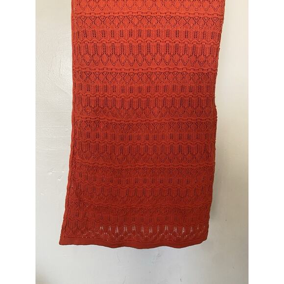 House of Harlow Orange Knit Crochet Sleeveless‎ Midi Dress Womens Sz Small Boho - Picture 7 of 9